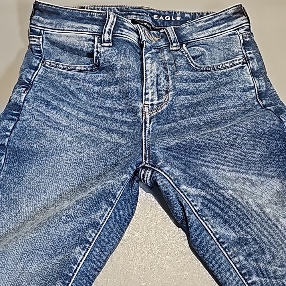American Eagle cozy next level stretch size 0 high rise jeggings - Picture 5 of 8